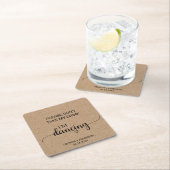 フェイクシンプルKraft飲み物は飲まない踊り スクエアペーパーコースター (インサイチュ)