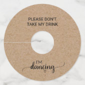 フェイクシンプルKraft飲み物は飲まない踊り ワイングラスタグ (正面)