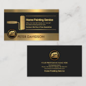 フェイクストライプ金ゴールドロ絵を描ーラブラシ画家 名刺 (正面/裏面)