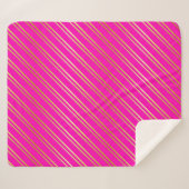 フェイクストライプ金ゴールド シェルパブランケット (正面(横))