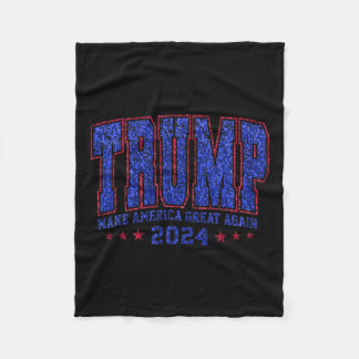 フェイクスパンコール トランプ 2024 大統領 アメリカを真実に フリースブランケット