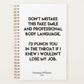 フェイクスマイルおもしろい-,皮肉引用文プランナー プランナー手帳 (正面)