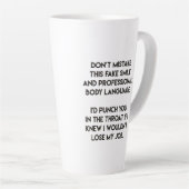 フェイクスマイルおもしろい-,皮肉引用文 カフェラテマグ (右アングル)