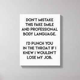 フェイクスマイルおもしろい-，皮肉引用文 キャンバスプリント