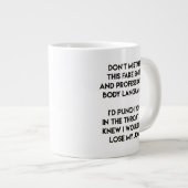 フェイクスマイルおもしろい-,皮肉引用文 ジャンボコーヒーマグカップ (正面右)