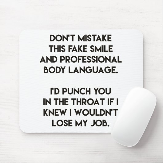 フェイクスマイルおもしろい-,皮肉引用文 マウスパッド (マウス)