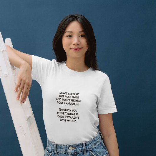 フェイクスマイルおもしろい-,皮肉引用文 Tシャツ