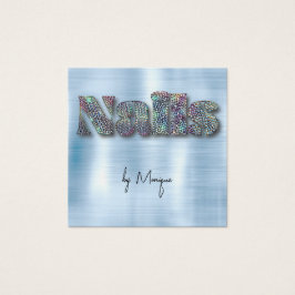 フェイクダイアモンホログラフィ爪、 ネイル名刺