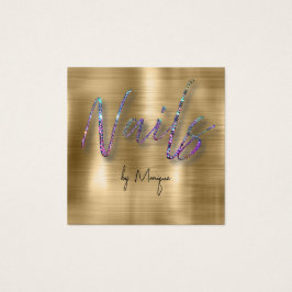 フェイクダイアモンホログラフィ爪、 ネイル名刺