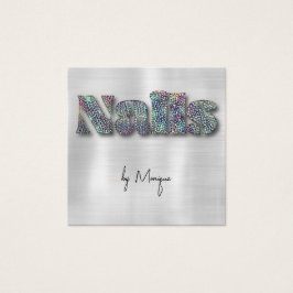 フェイクダイアモンホログラフィ爪、 ネイル名刺