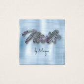 フェイクダイアモンホログラフィ爪、 ネイル名刺 (正面)