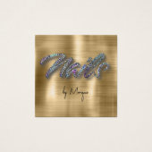 フェイクダイアモンホログラフィ爪、 ネイル名刺 (正面)