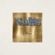 フェイクダイアモンホログラフィ爪、 ネイル名刺