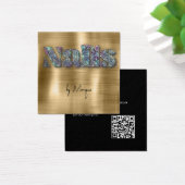 フェイクダイアモンホログラフィ爪、 ネイル名刺 (デスク)