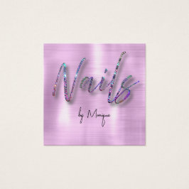 フェイクダイアモンホログラフィ爪、 ネイル名刺