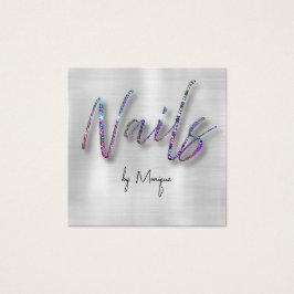 フェイクダイアモンホログラフィ爪、 ネイル名刺