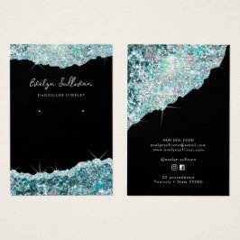 フェイクティール（緑がかった色）グリッタージュエリー表示カード