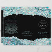 フェイクティール（緑がかった色）グリッターパンフレット (正面/裏面)