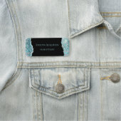 フェイクティール（緑がかった色）グリッター名タグ 名札 (インサイチュ)