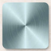 フェイクティール（緑がかった色）メタリック コースター (正面)