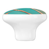 フェイクティール（緑がかった色）色の背景の上の銅線 セラミックノブ (側面)