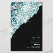 フェイクティール（緑がかった色）虹色グリッター価格表表フライヤー チラシ (裏面)