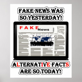 フェイクニュースと代替事実の価値ポスター用紙 ポスター