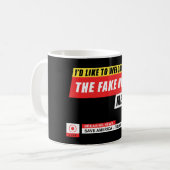 フェイクニュースのメディアトランプを歓迎しおもしろいたい コーヒーマグカップ (正面左)