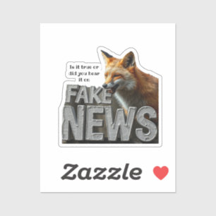 フェイクニュースキツネカマカスタムラおもしろいユーモア媒体 シール