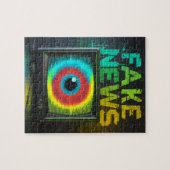 フェイクニュースレトロテレビ眼球不具合 ジグソーパズル (横)