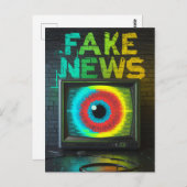 フェイクニュースレトロテレビ眼球不具合 ポストカード (正面/裏面)