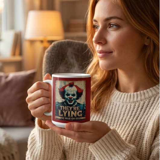 フェイクニュース反戦イラン道化師コーヒーマグ コーヒーマグカップ