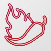 フェイクネオン赤唐辛子の炎 ウィンドウサイン (シート)