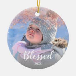 フェイクバラエレガント金ゴールド賛美文字写真 セラミックオーナメント