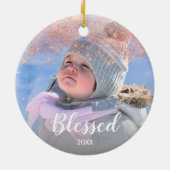 フェイクバラエレガント金ゴールド賛美文字写真 セラミックオーナメント (裏面)