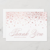 フェイクバラゴールドフォイル紙吹雪ドット結婚ズ サンキューカード (正面/裏面)