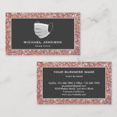 フェイクバラモダン金ゴールドグリッター顔マスク 名刺 (正面/裏面)