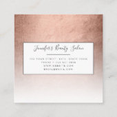 フェイクバラモダン金ゴールド抽象芸術化粧アーティスト スクエア名刺 (裏面)