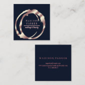 フェイクバラモダン金ゴールド抽象芸術 スクエア名刺 (正面/裏面)