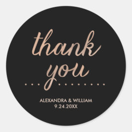フェイクバラ金ゴールドとブラック点々のあるの結婚ありがとう ラウンドシール