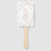 フェイクバラ金ゴールドと白 |ジオメトリック結婚ス ハンドファン (正面)