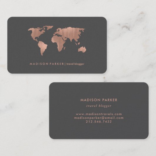 フェイクバラ金ゴールドの世界地図 名刺 (正面/裏面)