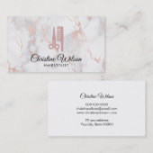 フェイクバラ金ゴールドはさみ及び櫛 名刺 (正面/裏面)