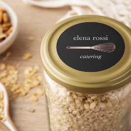 フェイクバラ金ゴールドウィスクロゴ | Chef Caterer Baker ラウンドシール