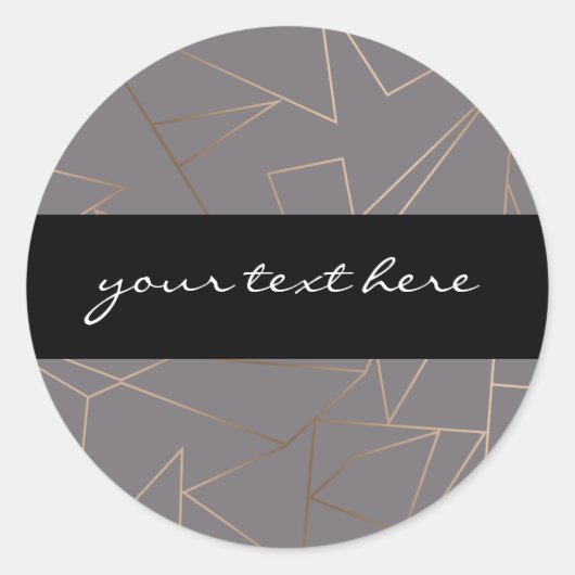 フェイクバラ金ゴールドエレガントモダン最小幾何学 ラウンドシール (正面)