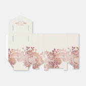 フェイクバラ金ゴールドエレガントヴィンテージレース結婚式の引き出物 フェイバーボックス (折り畳みなし)