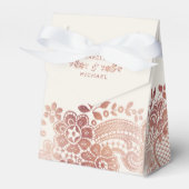 フェイクバラ金ゴールドエレガントヴィンテージレース結婚式の引き出物 フェイバーボックス (正面サイド)