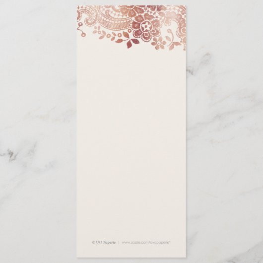 フェイクバラ金ゴールドエレガントヴィンテージ結婚レースのメニュー メニュー (裏面)