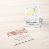 フェイクバラ金ゴールドエレガントヴィンテージ結婚レース スクエアペーパーコースター (インサイチュ)