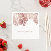 フェイクバラ金ゴールドエレガントヴィンテージ結婚レース スタンダードカクテルナプキン (インサイチュ)